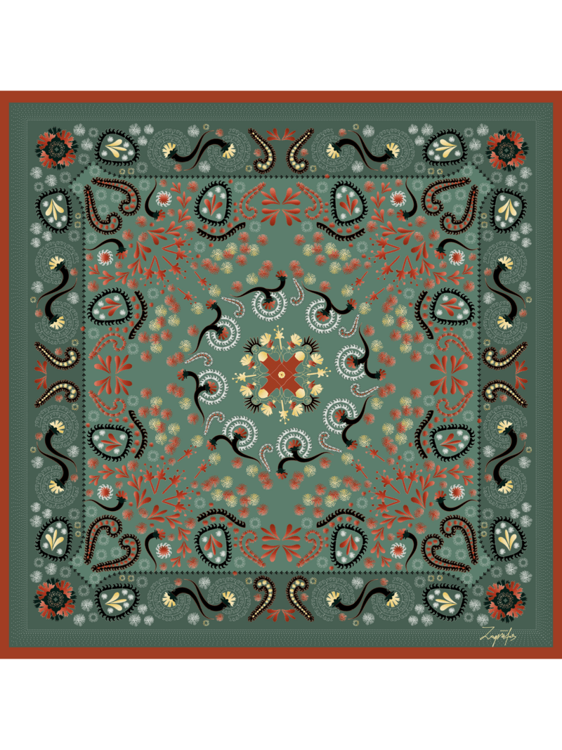 Μεταξωτό Μαντήλι CRETE 100cm x 100cm