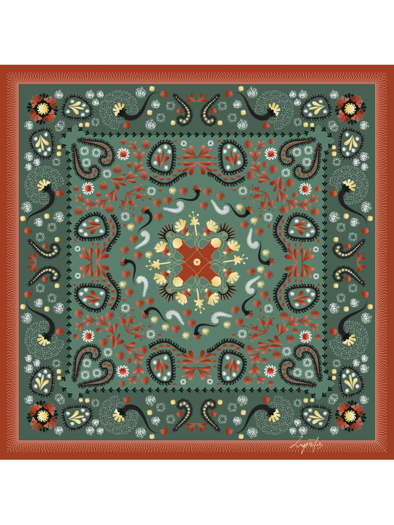 Μεταξωτό Μαντήλι CRETE 45cm x 45cm