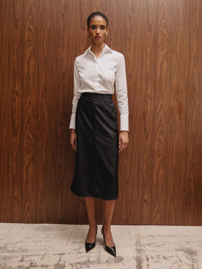 Φούστα μαύρη δερματίνη