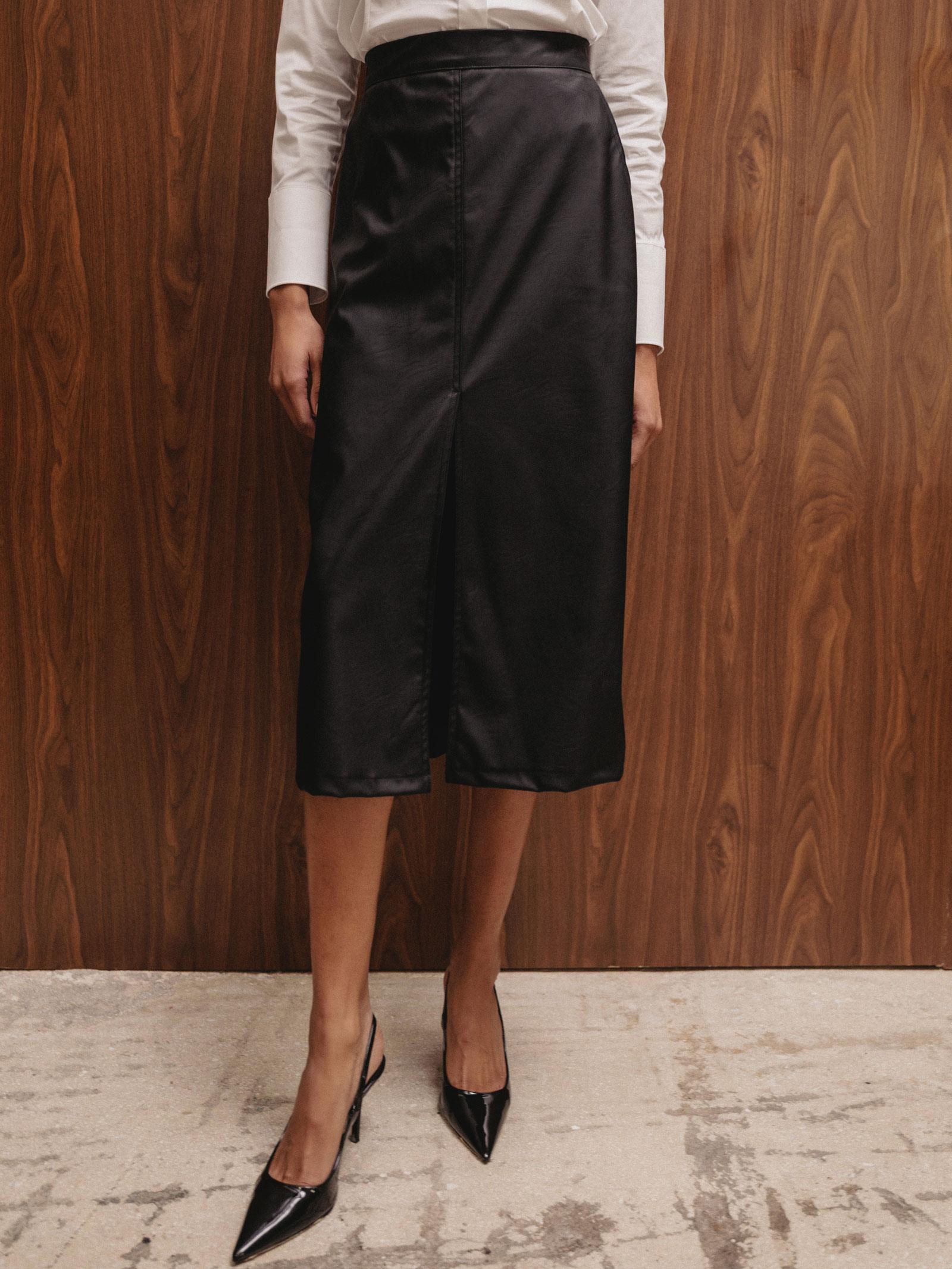 Φούστα μαύρη δερματίνη - Image 2