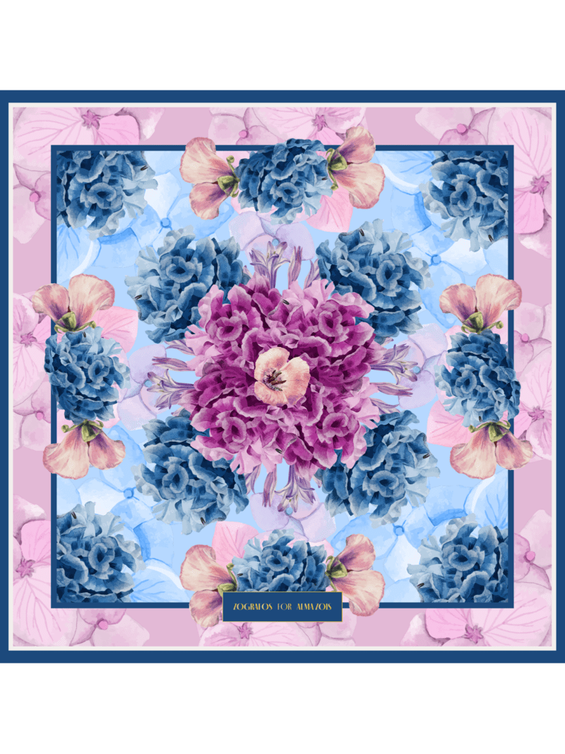 Μεταξωτό Μαντήλι HORTENSIA 70cm x 70cm