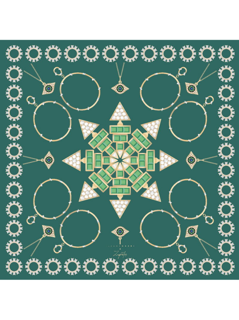 Μεταξωτό Μαντήλι for ILEANA MAKRI 100cm x 100cm