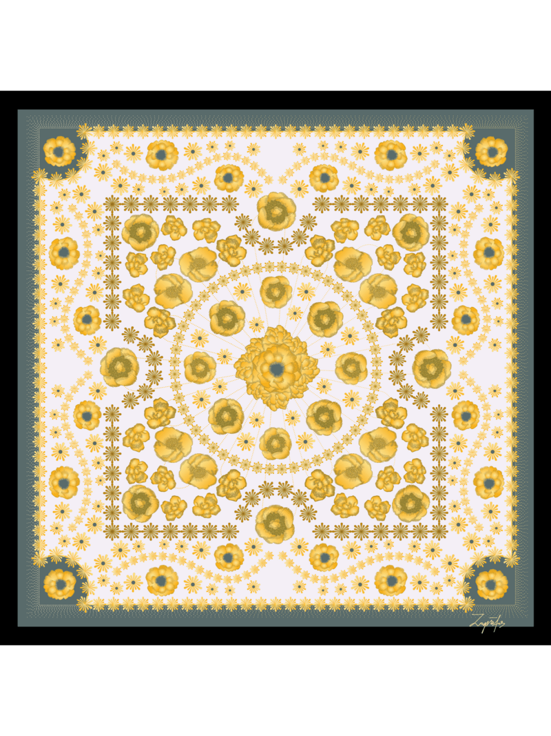 Μεταξωτό Μαντήλι KARPATHOS 100cm x 100cm