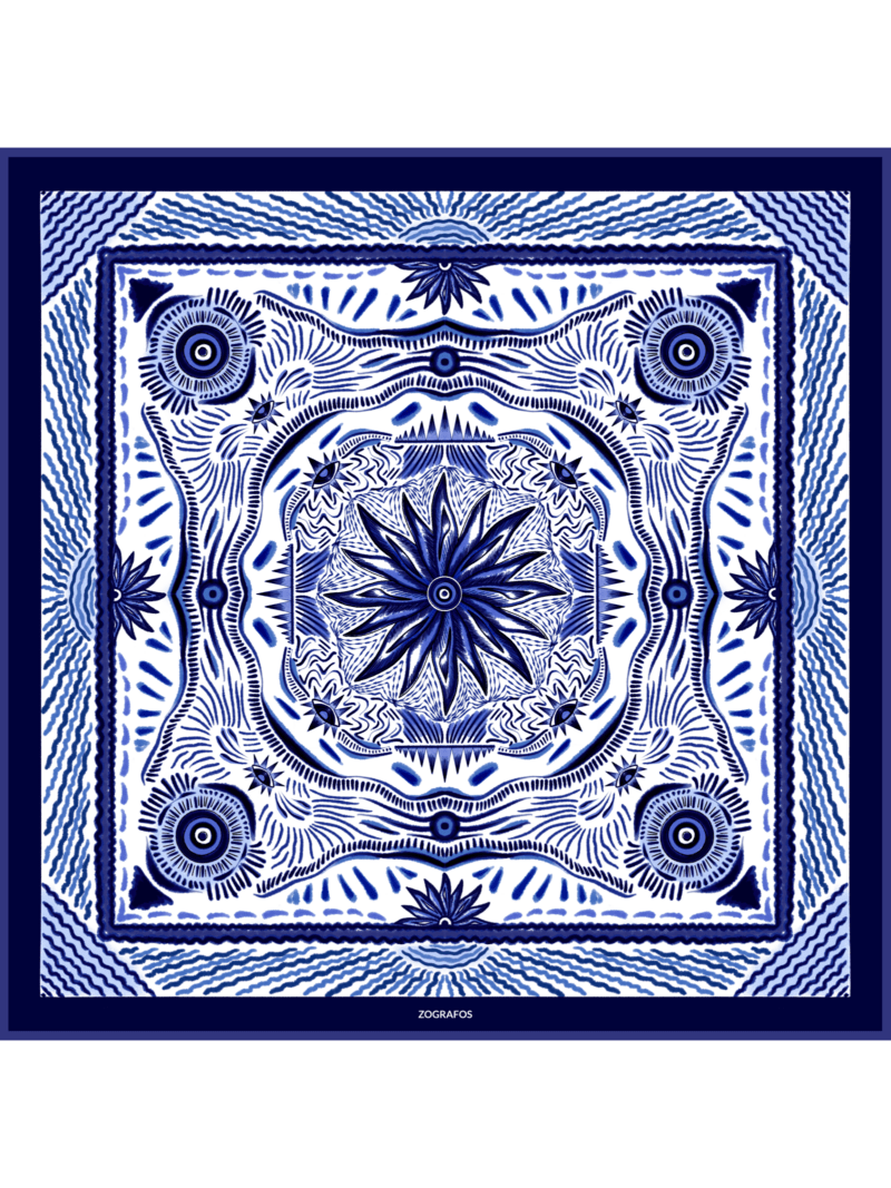 Μεταξωτό Μαντήλι MYKONOS 100cm x 100cm