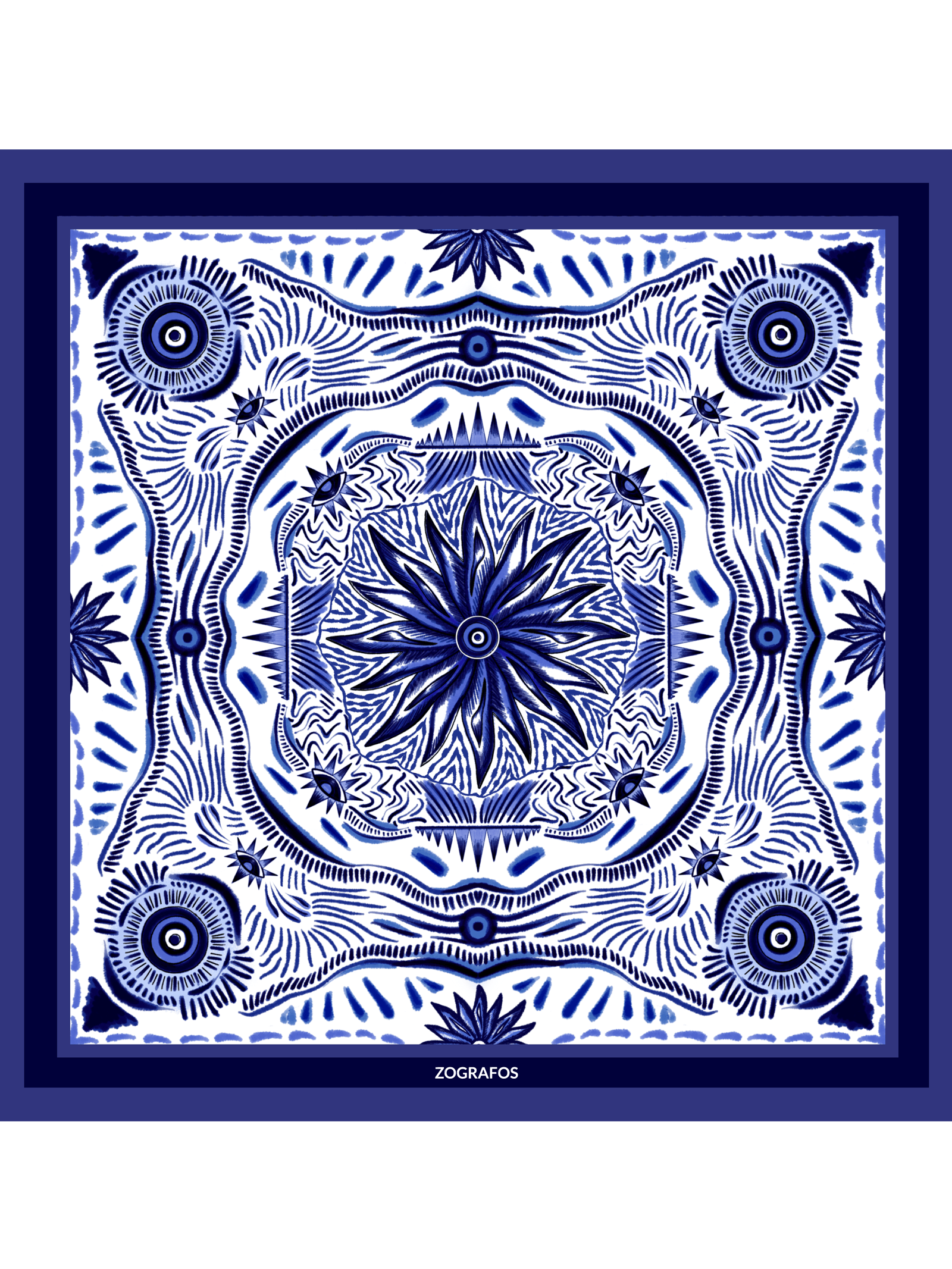 Μεταξωτό Μαντήλι MYKONOS 45cm x 45cm