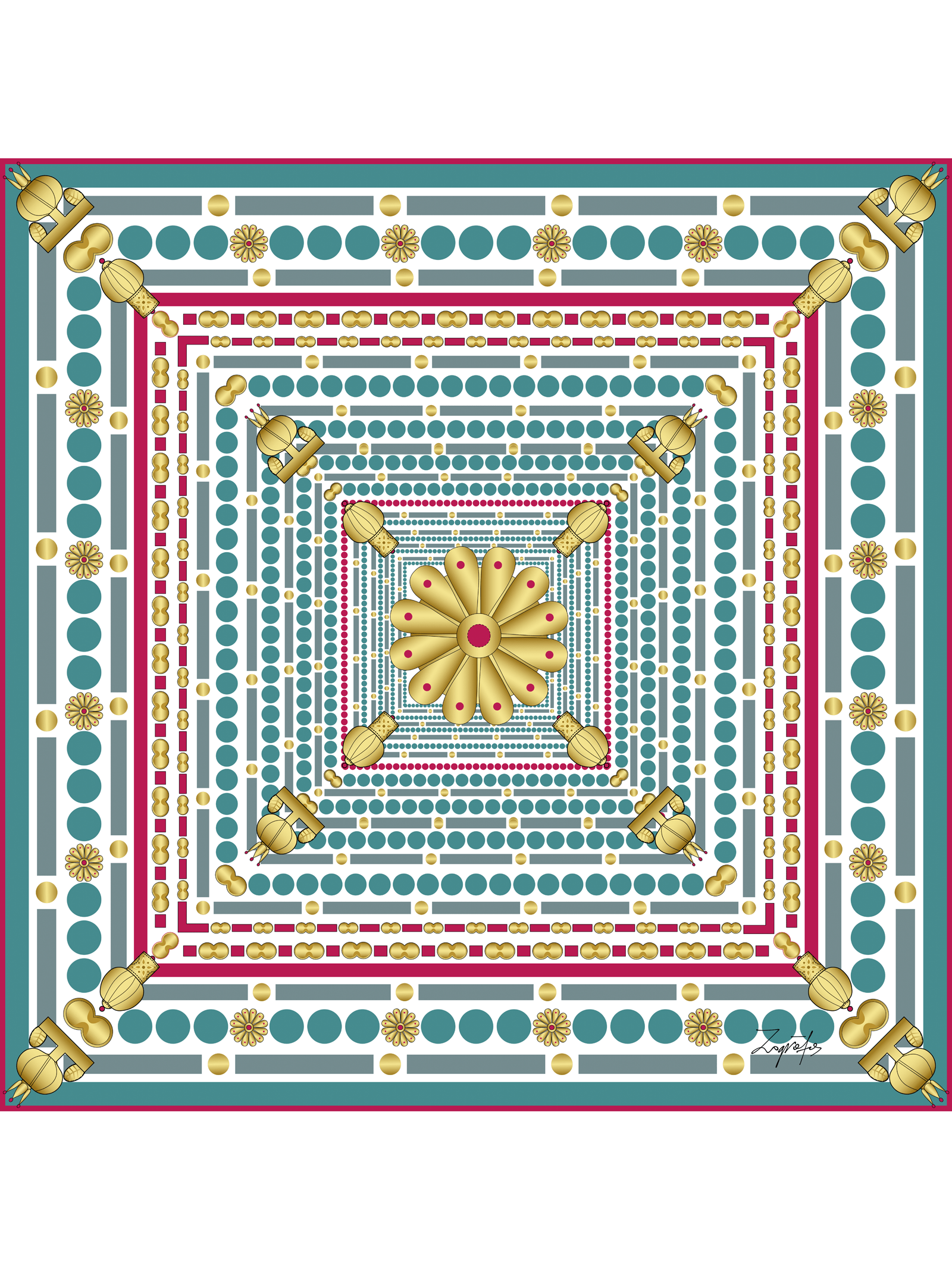 Μεταξωτό Μαντήλι MYTH 45cm x 45cm