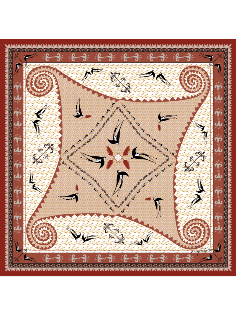 Μεταξωτό Μαντήλι OIONOS 100cm x 100cm