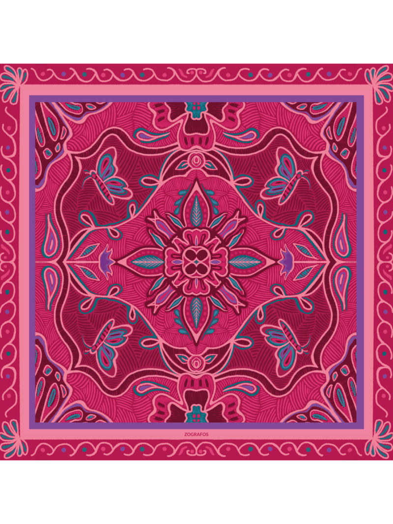 Μεταξωτό Μαντήλι RHODES 100cm x 100cm