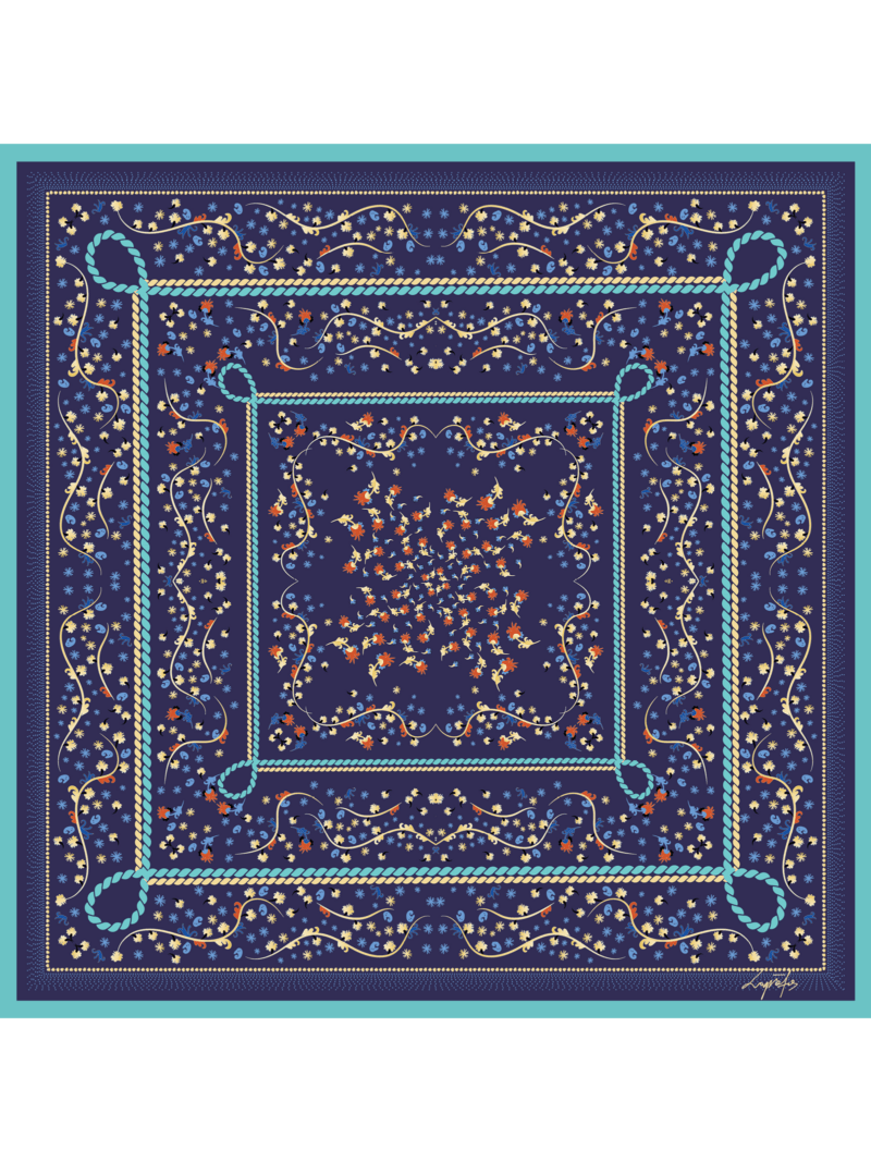 Μεταξωτό Μαντήλι SKYROS 100cm x 100cm