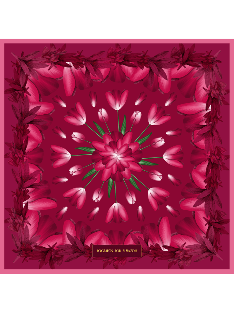 Μεταξωτό Μαντήλι TULIP 70cm x 70cm