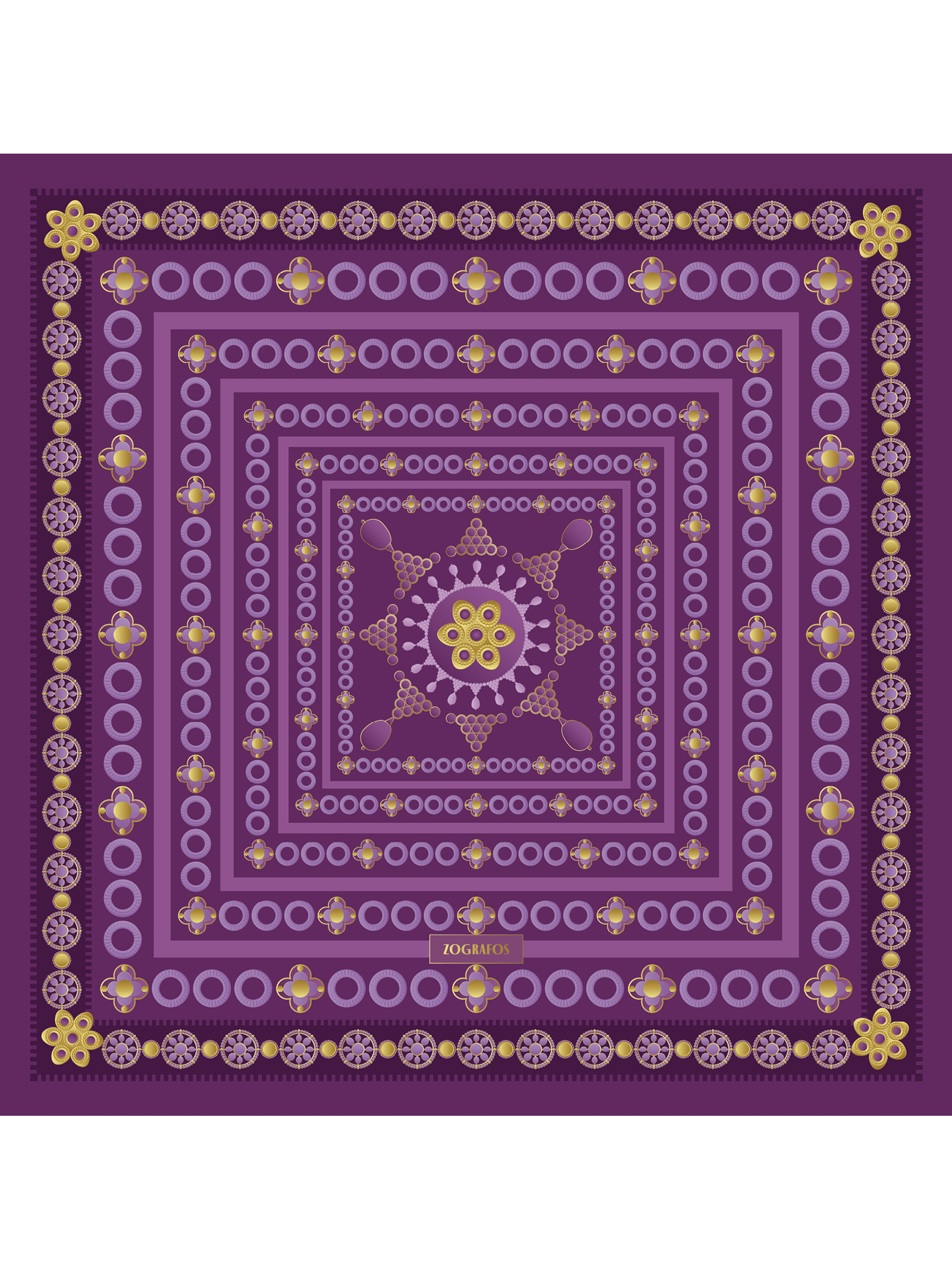 Μεταξωτό Μαντήλι THEODORA 100cm x 100cm