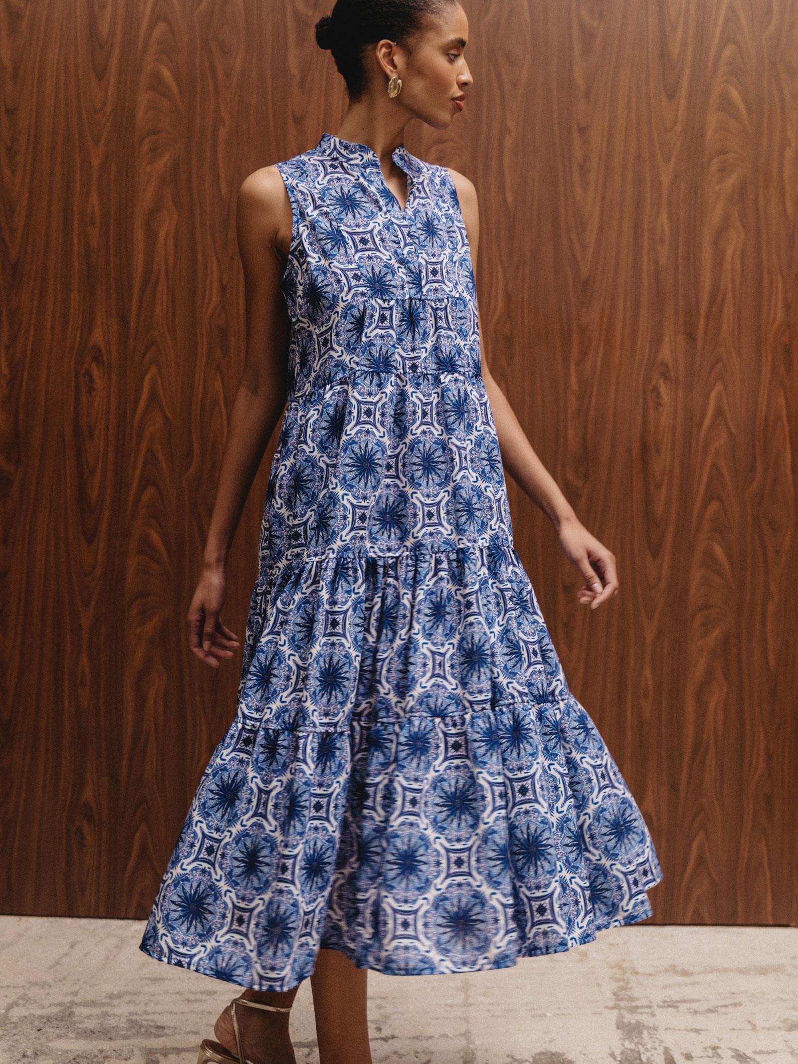 Λινό φόρεμα με βολάν MYKONOS