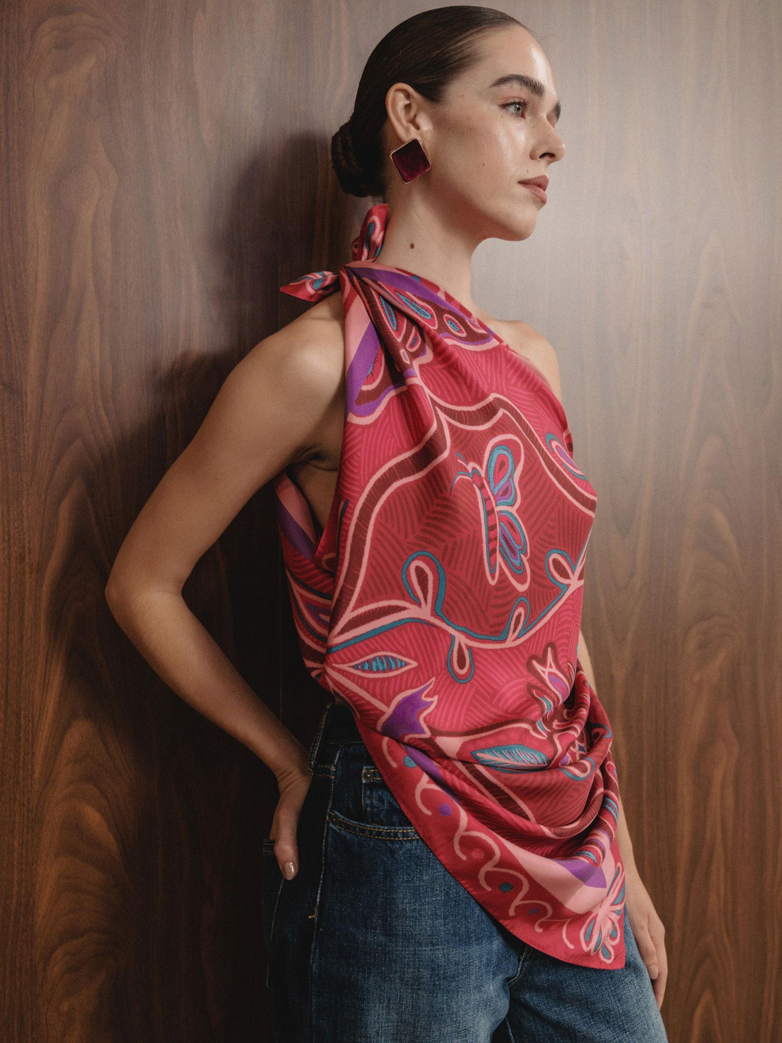 Μεταξωτό Μαντήλι RHODES 100cm x 100cm - Image 2