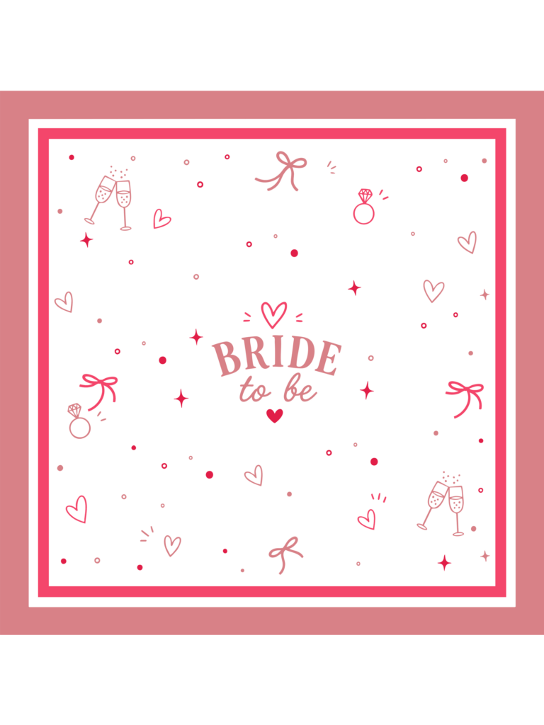 Μεταξωτό Μαντήλι BRIDE TO BE 50cm x 50cm