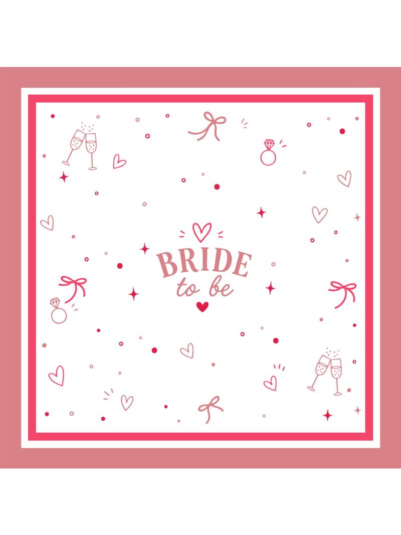 Μεταξωτό Μαντήλι BRIDE TO BE 50cm x 50cm