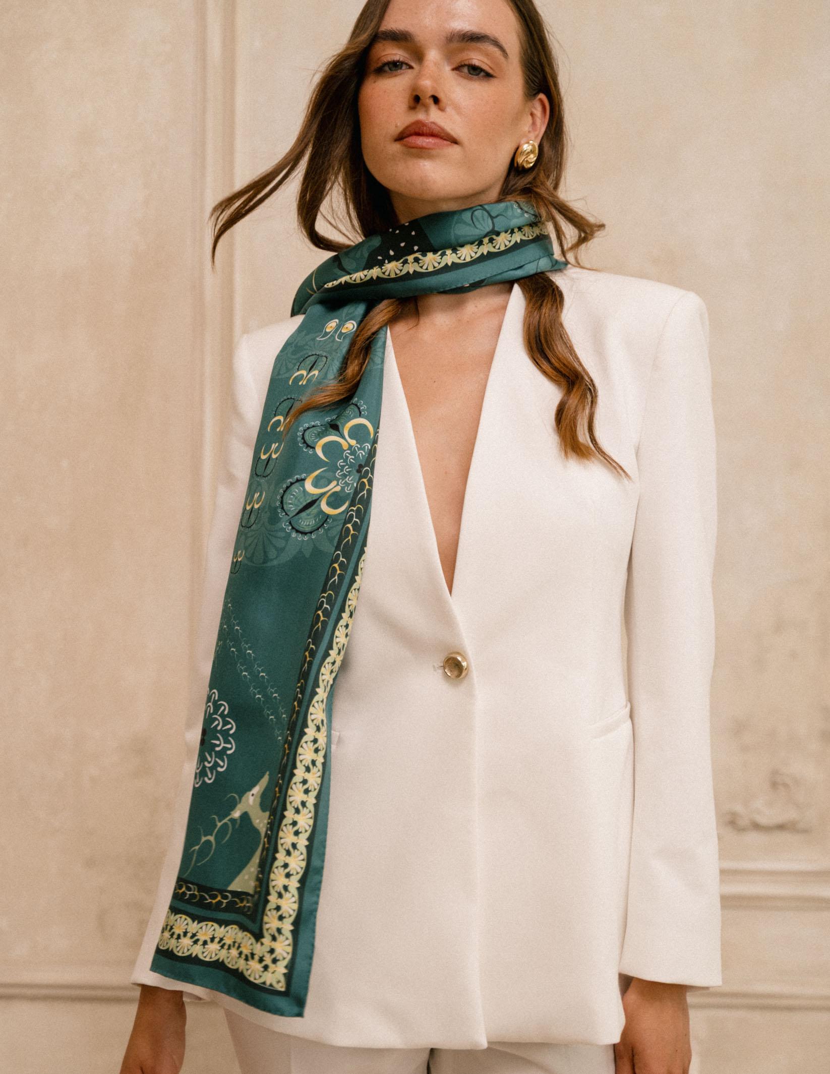 Silk Scarf ARCADIA 35cm x 180cm - Image 2